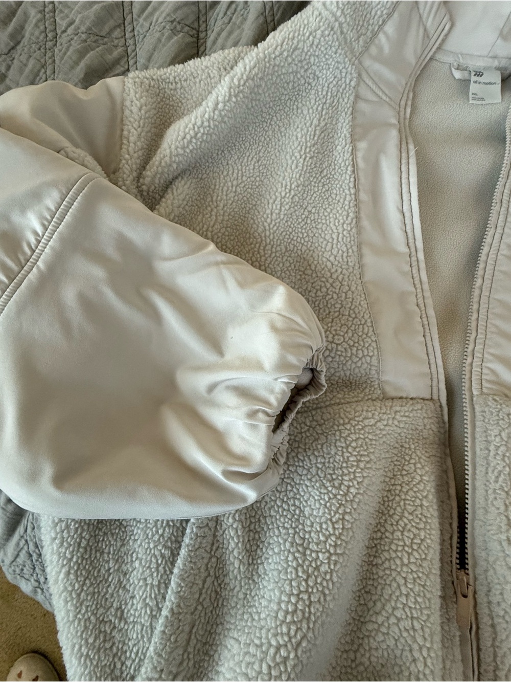 All in Motion Women's Cream Sherpa Zip-Up Jacket